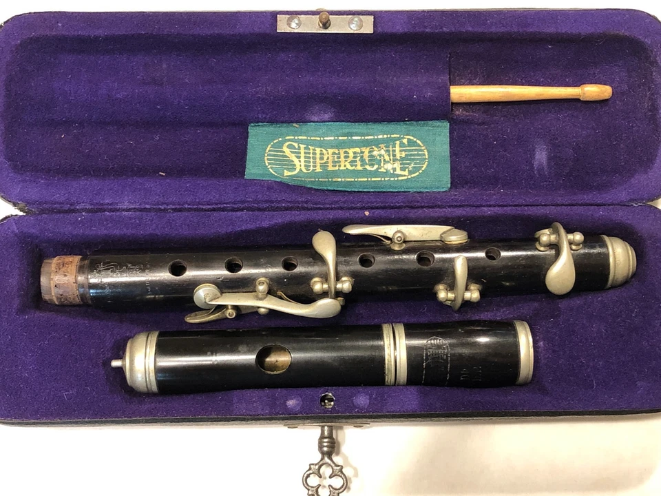 Instrumento firmado musical Superton negro plata madera alemana DB Piccolo 6 teclas Foto 3 de 4