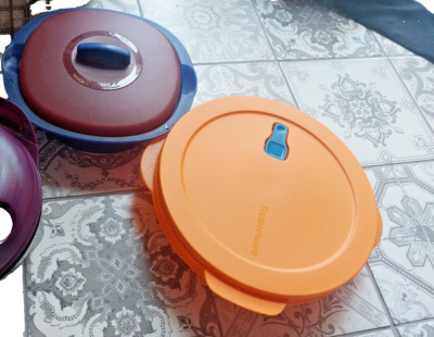 2x Tupperware Mikrowelle To Go Behälter Dose MicroFix Menüteller Crystal Wave
