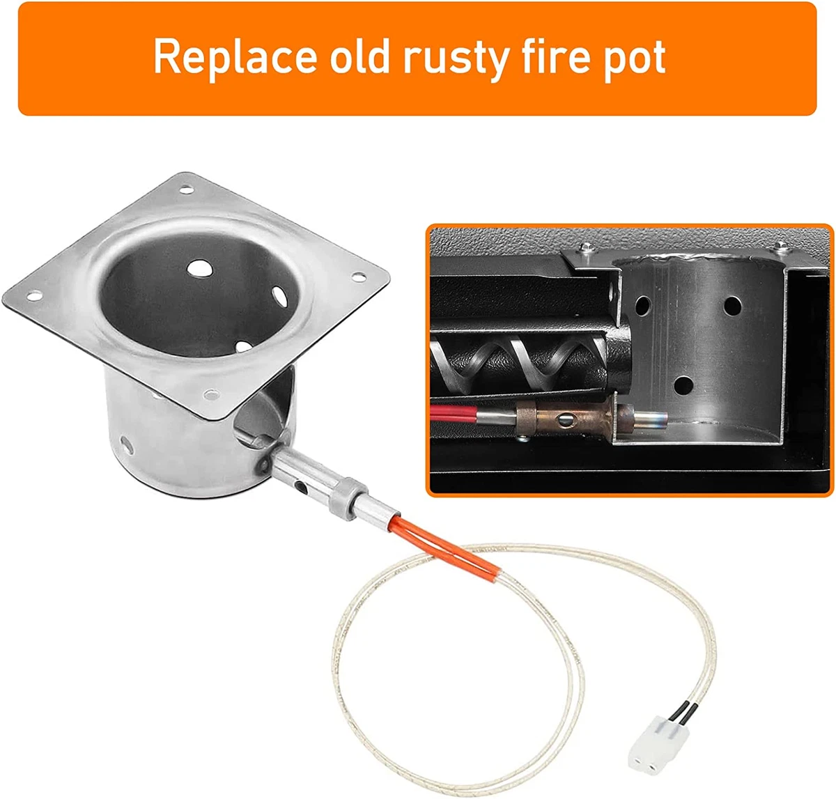 Fire Burn Pot for Traeger and Pit Boss Pellet Grill Come with Hot