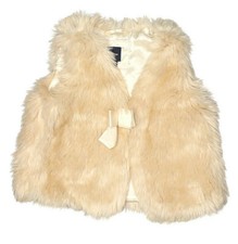 BABY GAP girls Ivory Off-White FAUX FUR fuzzy VEST Size L/XL