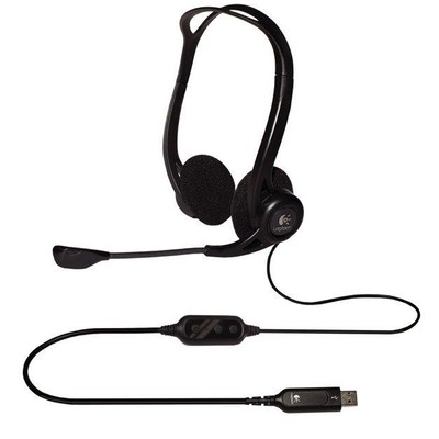 LOGITECH 960 PC USB Headset Kabelgebunden Kopfhörer Headphones Mikrofon schwarz