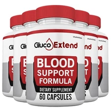Gluco Extend Capsules Blood Support, GlucoExtend Pills Glyco Support (5 Pack)