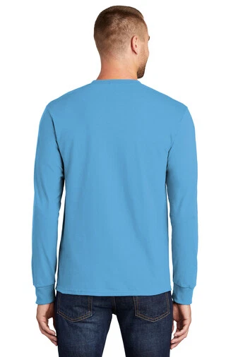 Port & Company PC61LST Mens Big & Tall Long Sleeve Essential Crew Neck T-Shirt - Image 2 of 3