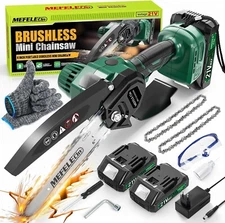 Sierra de Mano 6" Motosierra Bateria Recargable Portatil Potente con 2 Baterias