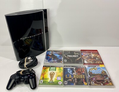 SONY PlayStation 3 PS3 Fat Console Bundle | Cords Dualshock Controller 5  Games