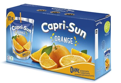 Capri Sun Orange mit Plastikstrohalm
