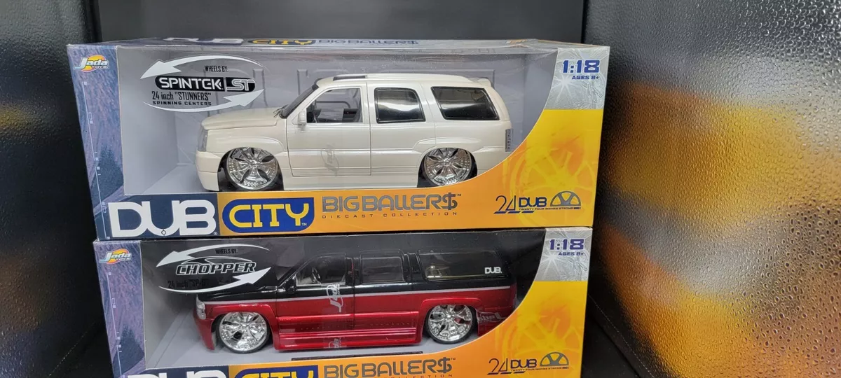 Lot 2 Dub City Big Ballers 1 18 Scale Cadillac Escalade