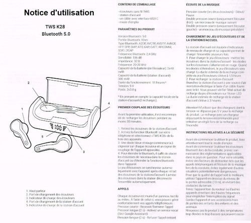 Écouteurs Stéréo Bluetooth Sans Fil Portée 10 Mètres Avec Station Accueil Rouge - Photo 12/12