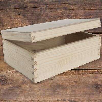 Kleine rechteckige Holzkiste mit Deckel | 16,5x11,5x7 cm | schlichte Deko Kiefer