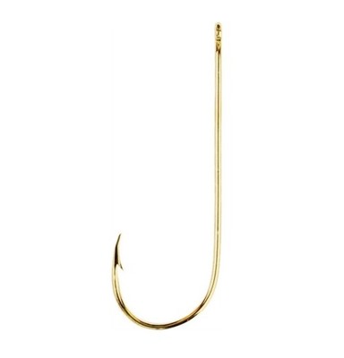 Eagle Claw Aberdeen Non-Offset Hook Gold Size 6, 10 per packs 5 packs =50 202A-6