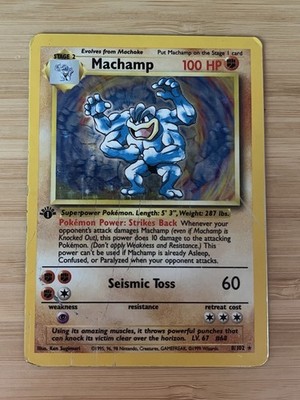 Pokémon TCG Machamp Holo 1. Edition Base Set 8/102 Englisch