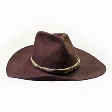 Vintage Resistol Brown Felt Hat w/ Pins Western Fedora USA Size 7 1/4