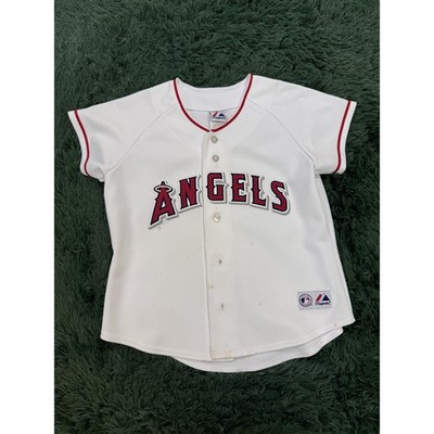 Majestic Los Angeles Angels COLON MLB Baseball YOUTH Jersey White XL Button Up