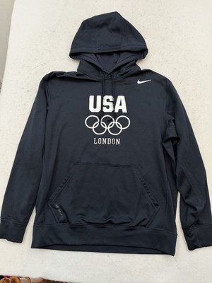 USA Olympics Hoodie Sweatshirt Mens M Blue London 2012 Nike Therma Fit