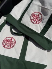 2025 New Trader Joe’s Large GREEN Canvas Tote Bag Christmas Limited Release