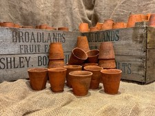 Set Of 100 Hand Thrown Vintage Antique Terracotta Seedling Plant Pots