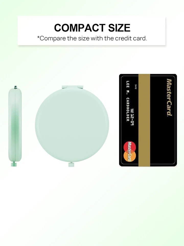 Compact Mirror for Purse, 12-Pack, Double-Sided 1X/2X Magnifying, Round, Cyan - Image 2 of 4