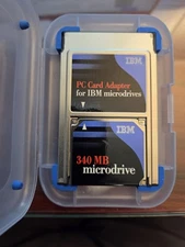  NEW IBM 340MB Microdrive CF+ Type II DMDM-10340 22L0043 and PC Card Adapter