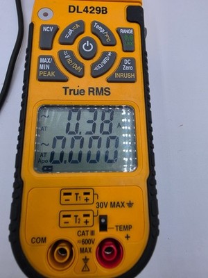 UEI DL429B TRMS Dual Display Clamp Meter Yellow