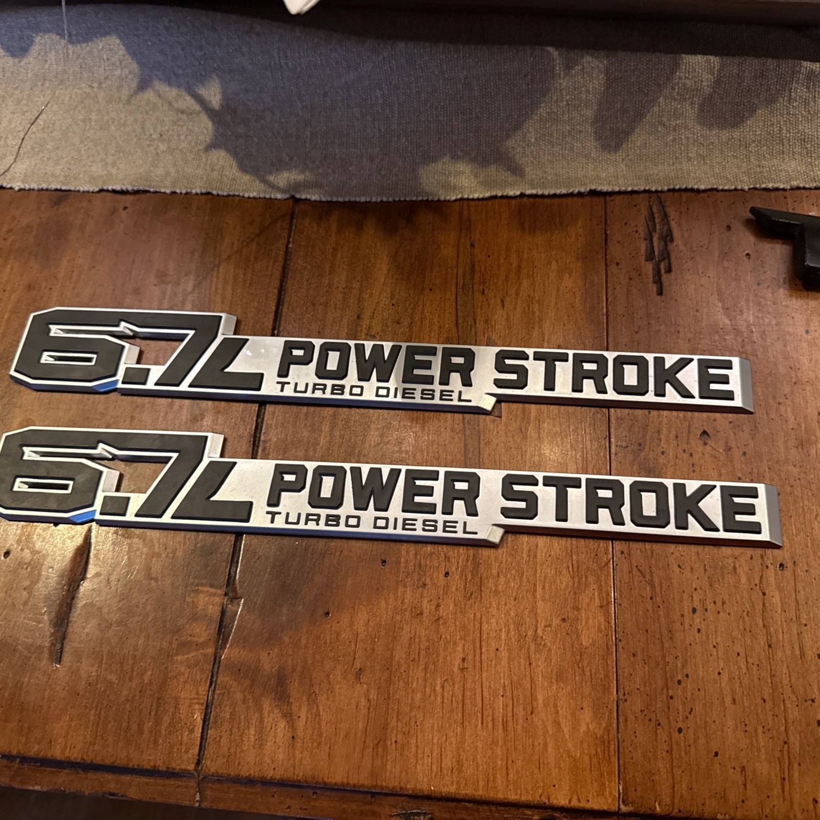 Ford Super Duty 6.7L Power Stroke Turbo Diesel chrome Emblem OEM Free Shipping