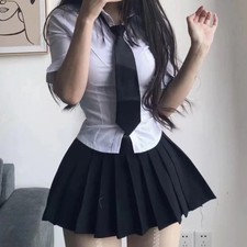 Pleated Mini Skirt Skirt Dating Pink Polyester S-XL Skin Color White Black Light