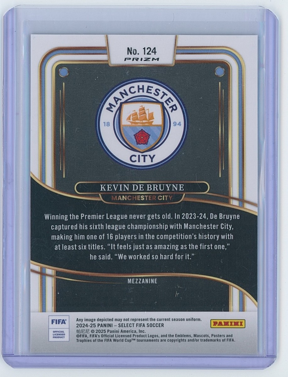 2024-25 Panini Select FIFA Kevin De Bruyne Mezzanine Zebra #124