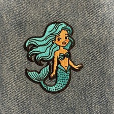Mermaid Iron On Patch 3.25x2.5 , Embroidery, Sea Creature, Mermaid Sew On Patch