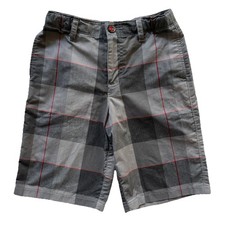 UNDER ARMOUR Boys Golf Shorts Plaid Loose Fit Grey Red Gently Used YOUTH MEDIUM