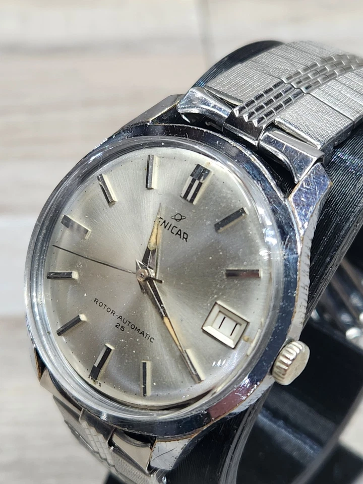 Vintage Enicar Automatic 25 Jewels  35mm Stainless Steel Watch, Running  - image 4 of 4