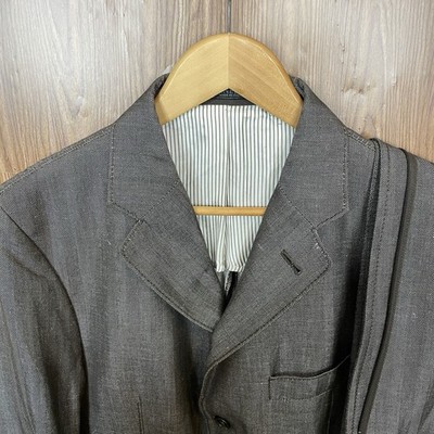 Corneliani ID Sport Coat Mens 38R Brown Herringbone Linen Cotton Italy Made