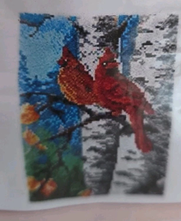 Lovely Lust Two Cardinals Rug Latch Hooking Kit 48X67 CM DT1133 With Hook NEW - Image 4 of 4