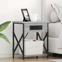 Nachttisch 2 Pcs Grau Sonoma 41 X 31 X 51 Cm Holzwerkstoff