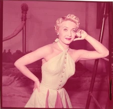 Jane Powell 1950's Busty Glamour Photo Shoot Original 2.25 x 2.25 Transparency