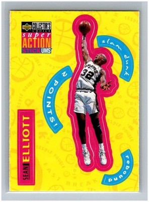 1996-97 Collector's Choice Sean Elliot Stick 'Ums #S24 Sticker NBA Upper Deck