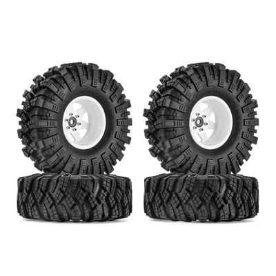 INJORA 1.9 S5 Mud Tires Set Offset -8.9mm Beadlock Wheel Rim for 1/10 RC Craw...