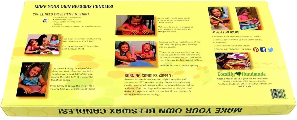 Complete Beeswax Candle Making Set – 10 Sheets & Cotton Wick for DIY Fun - Image 4 of 4
