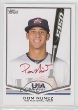2011 Topps USA Baseball Team Auto Red Ink 76/99 Dom Nunez #USA-A34 Auto 1h1