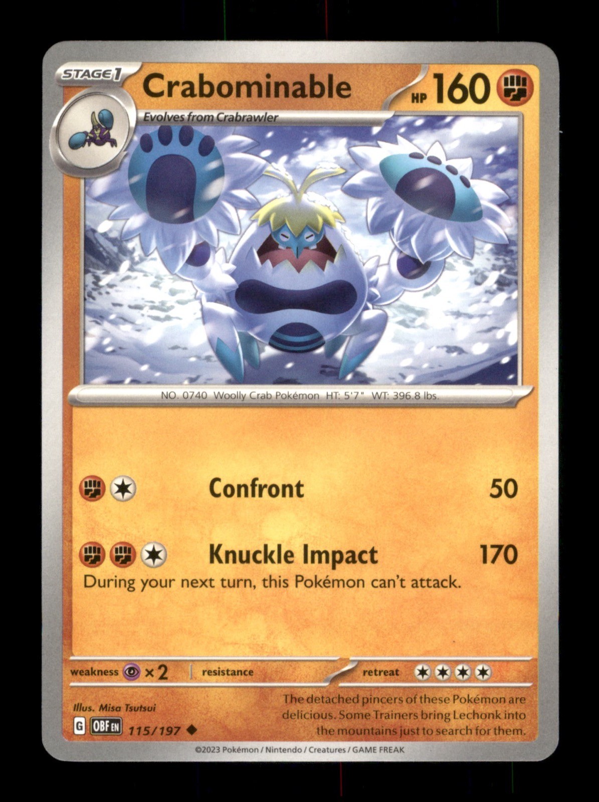 Crabominable 115/197 Non-Holo Nintendo  Pokemon Trading Card TCG 