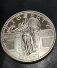 Standing liberty one troy ounce 1987 silver medal