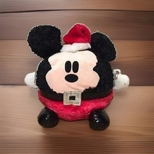 Disney's Christmas Mickey Mouse Plush Round Santa 10" NEW WITH TAGS