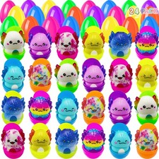 24 Pack Prefilled Easter Eggs with Squishy Toys Easter Basket Stuffers Stuffe...