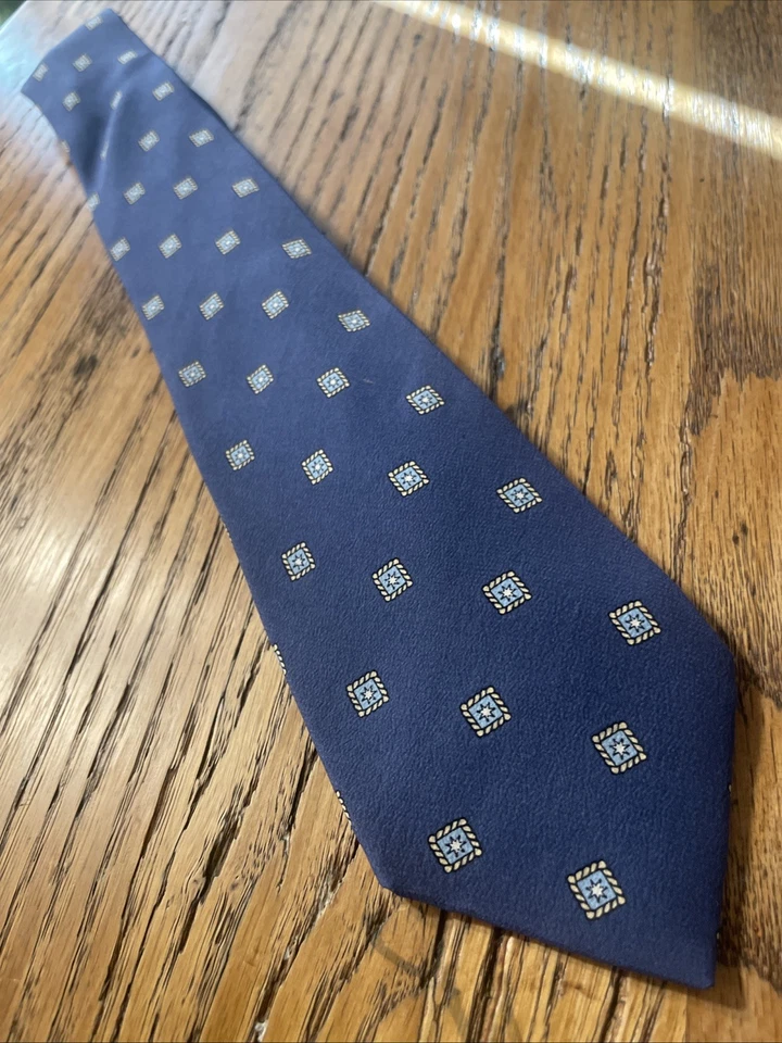 复古 EUC Emilio Pucci Geometric Foulard 真丝领带男式意大利制造 — 第 2/4 张图片