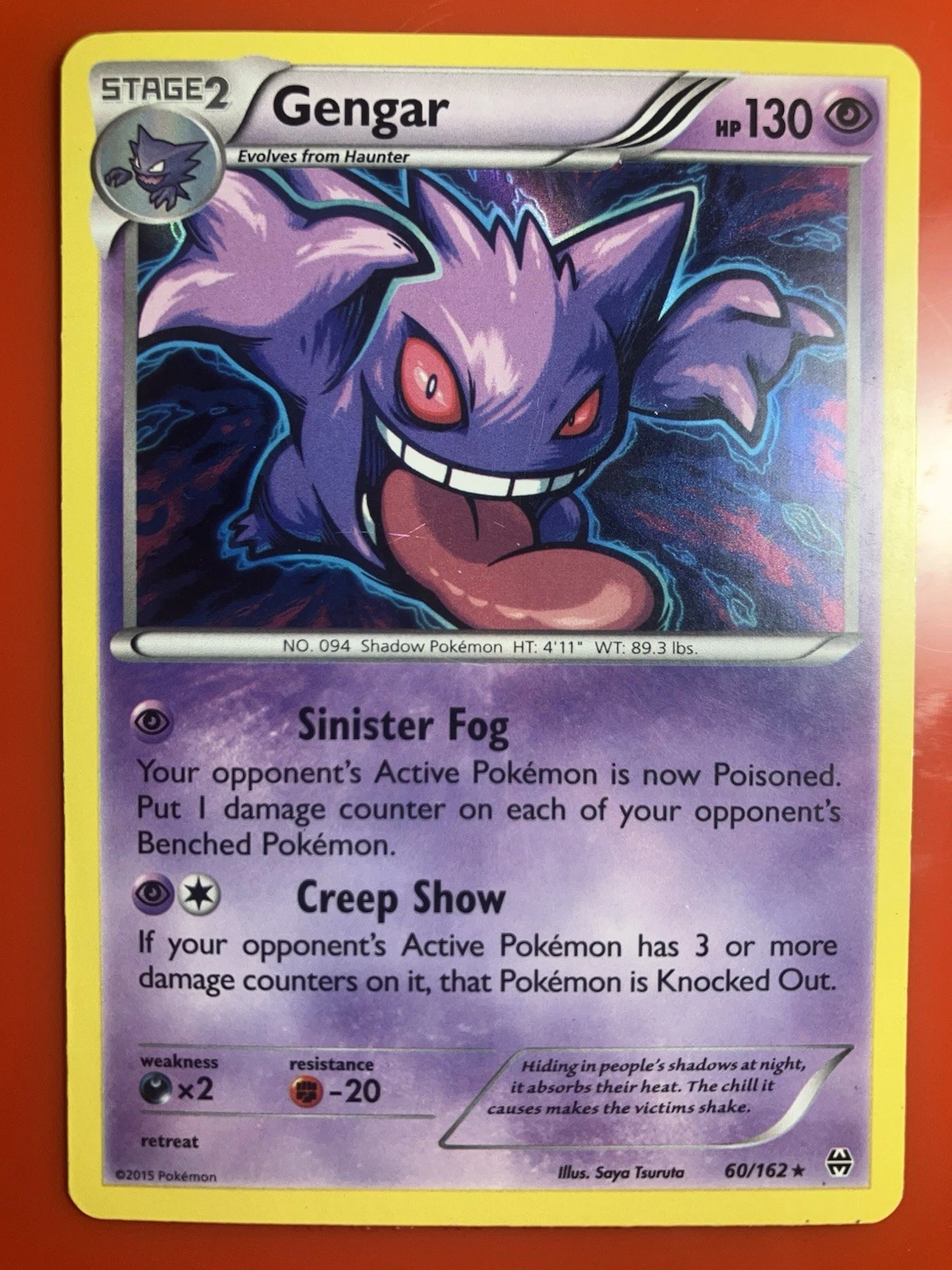 2015 Pokemon XY BREAKthrough Gengar Holo #60/162
