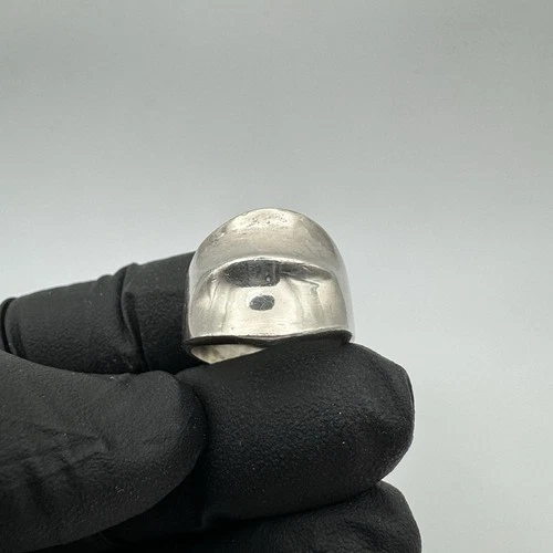 Sterling Silver 925 Wide Wavy Dome Band Ring Size 8.5 Modernist Vintage