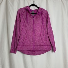 Champion Womens Pink Duo Dry Full Zip Long Sleeves Hoodie Jacket Sz M Pre Owned