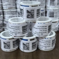 2024 (1) ROLLS POSTAGE (100)US FOREVER STAMPS Flags USPS Collectible