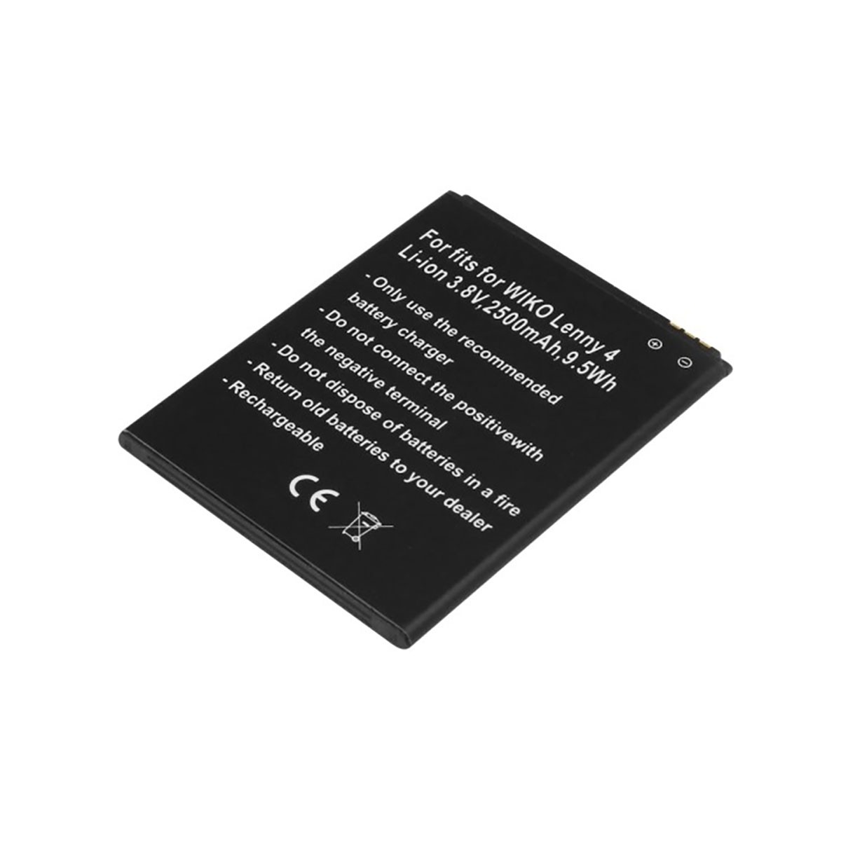Batterie Li-ion de remplacement noire pour smartphone Wiko Lenny 4 Plus modèle 3913