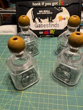 (4) PATRON TEQUILA Plastic Drink Cups Empty with Straw Opening & Top Screw Top