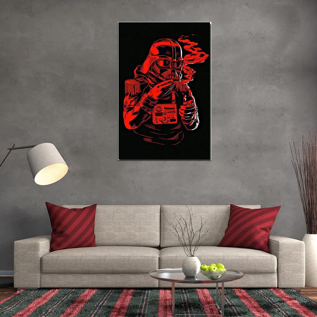 darth vader smoking a cigarette Darth Vader in his black suit and helmet, smoking a cigarette Smoking Darth Vader wallpaper by