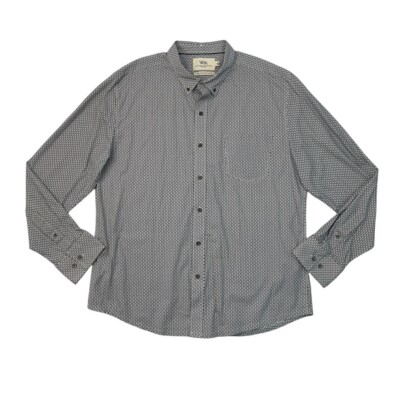 WRK Shirt Mens XL White Black The Reworked Button Down Printed Work Rest Karma